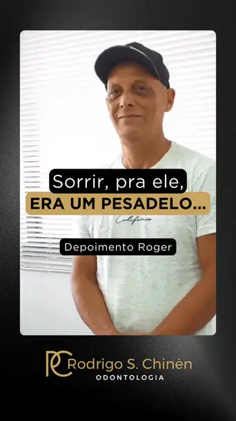 Capa Depoimento Roger paciente dr. rodrigo chinen Implante